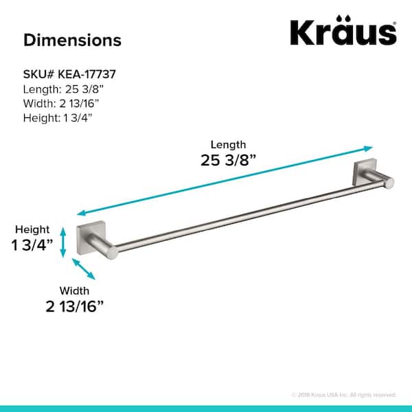 Ventus 23.63 in. Wall Mounted Bathroom Towel Bar in Brushed Nickel