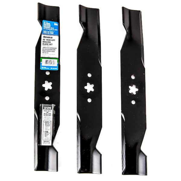 Arnold Replacement High Lift Blade Set for Select 48 in. Riding Lawn Mowers  with 5-Point Star Center Hole OE# 173921 490-110-0149 - The Home Depot