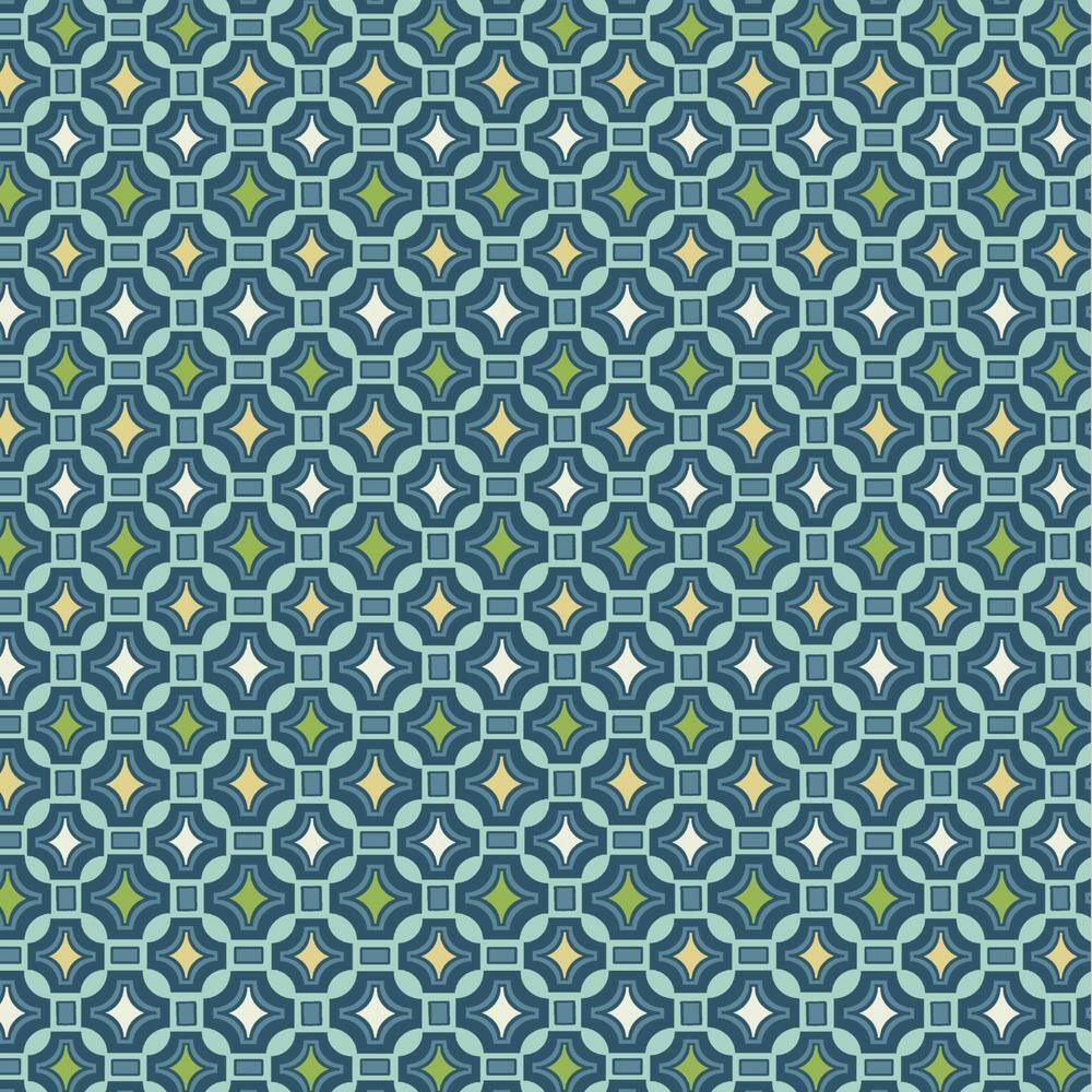 Alana Tile Blue and Green Polyester Adirondack Chair Cushions, Set of 2