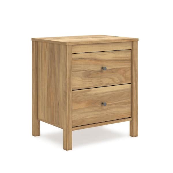 Signature DESIGN BY ASHLEY Bermacy Light Brown 2 Drawer 21.34 in. W Nightstands