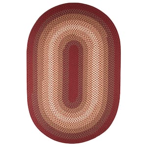 Pioneer Red Multi 3 ft. x 5 ft. Oval Indoor/Outdoor Braided Area Rug