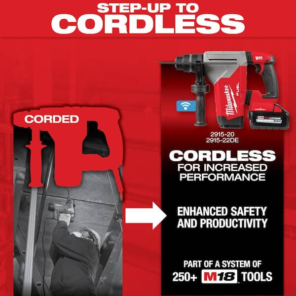 Milwaukee 1-1/8 in. Corded SDS-Plus Rotary Hammer 5268-21 - The