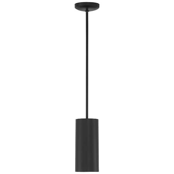 Access Lighting - Pilson 1-Light Matte Black Metal Pendant with Metal Shade