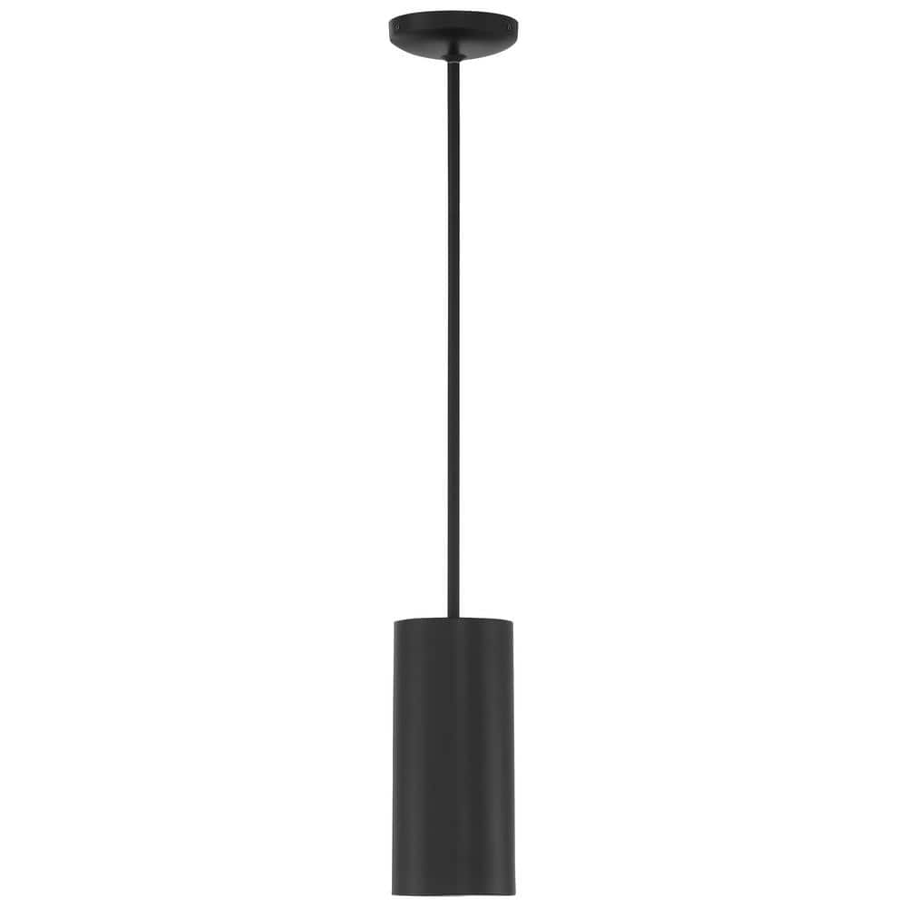 Pilson Matte Black Metal Mini LED Pendant, 10.5" Height