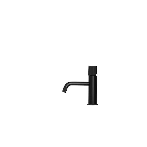 Flynama Single Handle Single Hole Bathroom Faucet with Hot Cold Water Mixer in Black