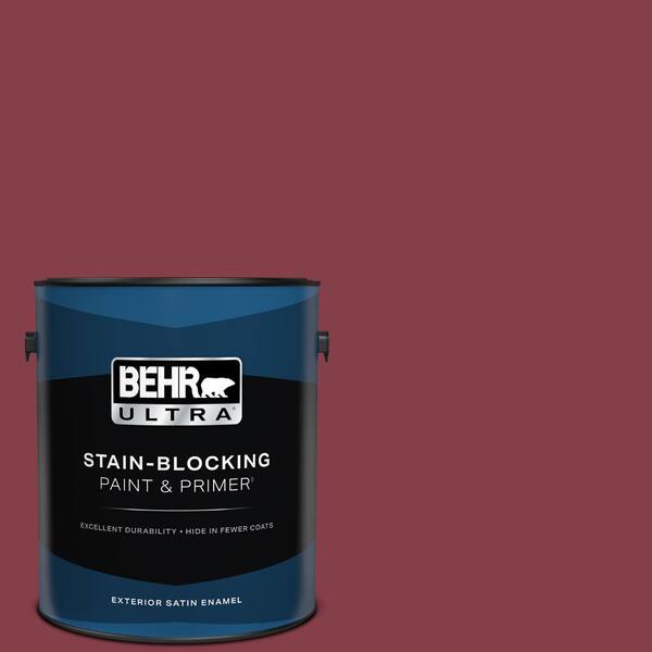 BEHR ULTRA 1 gal. #S-H-120 Antique Ruby Satin Enamel Exterior Paint & Primer