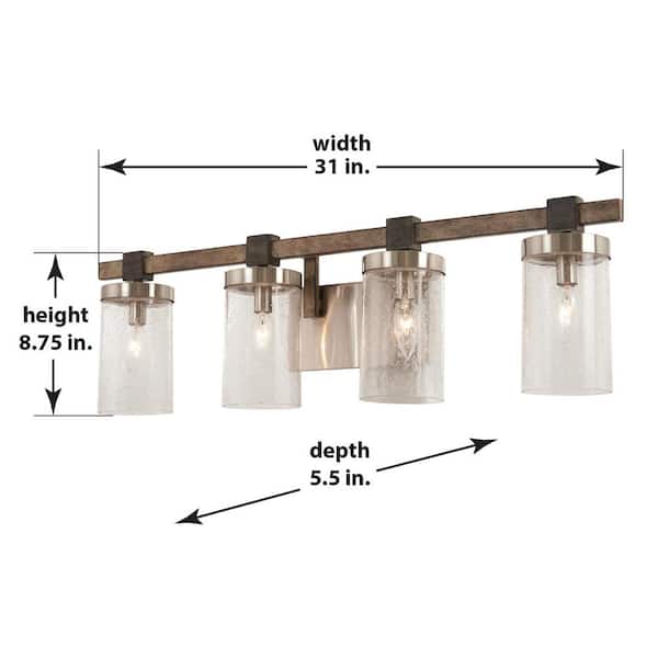 Minka Lavery Bridlewood 4-Light Stone Grey with Brushed