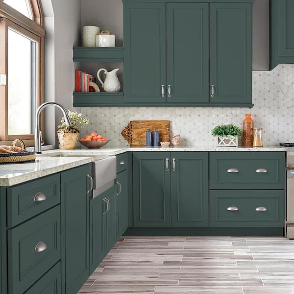 1 qt. #S430-7 Blue Fir Satin Enamel Interior/Exterior Cabinet, Door & Trim Paint