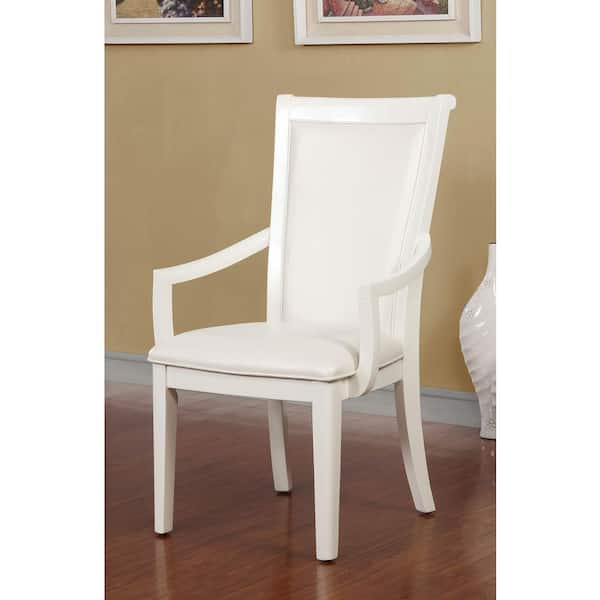Madeline Antique White Transitional Style Arm Chair