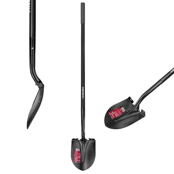 Husky 47 in. L Fiberglass Handle Carbon Steel Digging Shovel