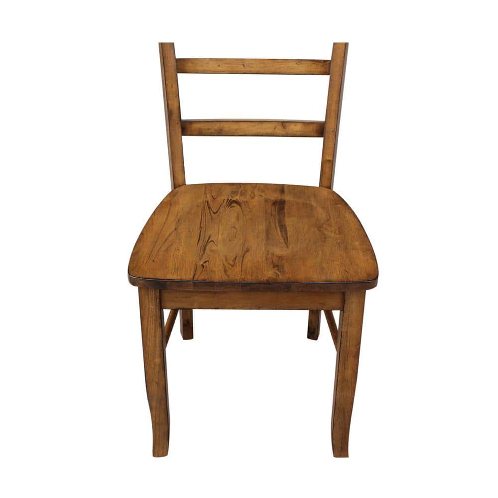 Pecan Solid Para Wood High Ladderback Side Chair Set of 2