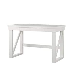 Caryle 47.5 in. Rectangle White MDF Computer Desk with Drawer