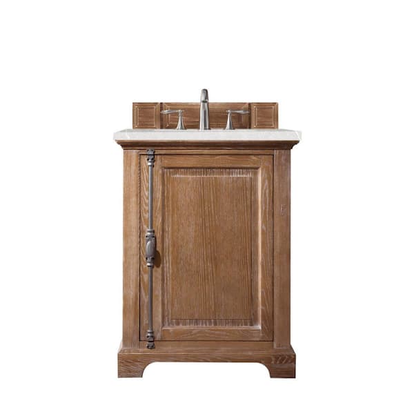 James Martin Vanities Providence 26 in. W x 23.5 in. D x 34.3 in. H Single Bath Vanity in Driftwood with Eternal Serena Quartz Top