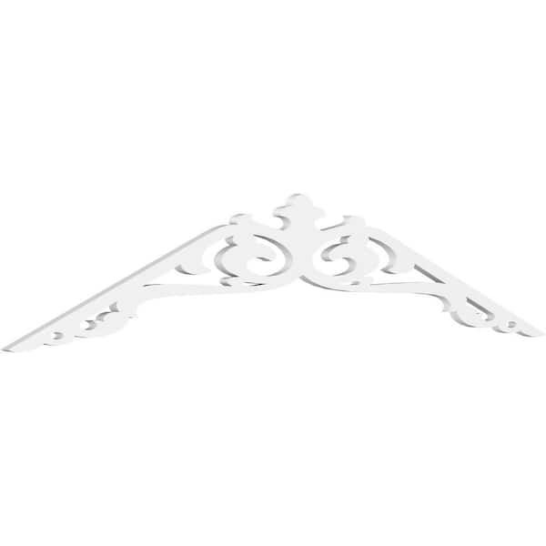 Ekena Millwork 1 in. x 72 in. x 15 in. (5/12) Pitch Amber Gable Pediment Architectural Grade PVC Moulding
