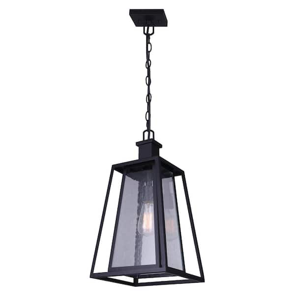 CANARM Grove 1-Light Matte Black Outdoor Pendant Light