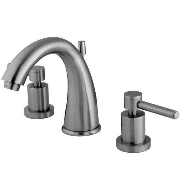 Kingston Brass 8 in. Widespread 2-Handle Mid-Arc Bathroom Faucet in Brushed Nickel
