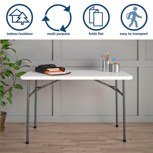 Cosco 4 Straight Folding Utility Table White