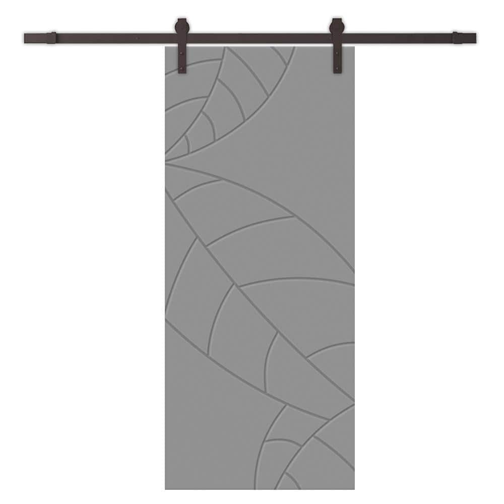 42 in. x 96 in. Light Gray Stained Composite MDF Paneled Interior Sliding Barn Door with Hardware Kit price history on PriceWatchPro