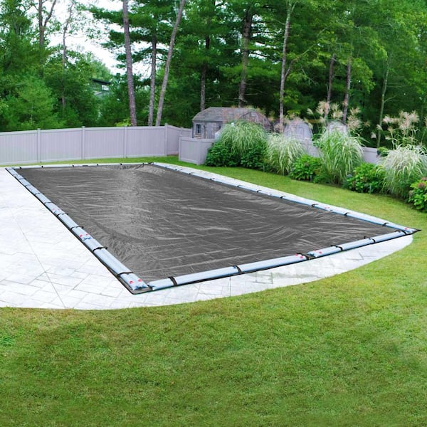 Pool Mate Professional-Grade 20 ft. x 45 ft. Rectangular Charcoal In Ground Pool Winter Cover