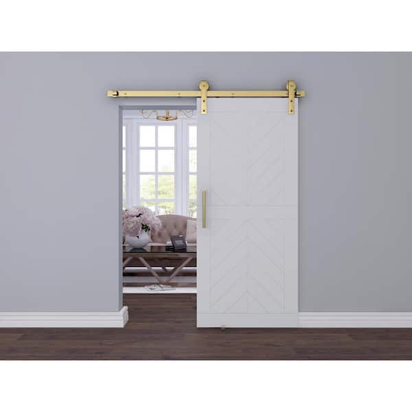 Factory Price Brushed Gold 72 in Interior Sliding Barn Door Hardware One  Piece Designer Kit with Soft Close - AliExpress