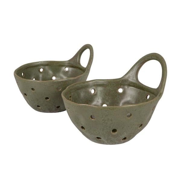 Stoneware Colanders with Handle (Set of 2)