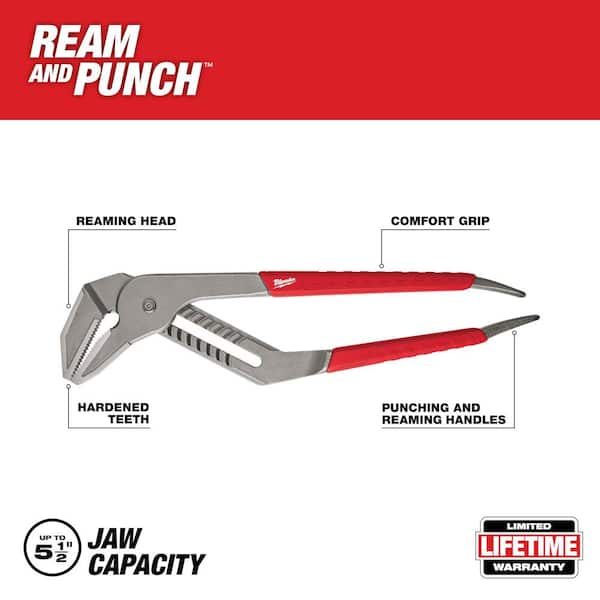 Locking Chain Pliers, Removable 48′′ Chain, Holds Up to 14 Diameter pipes, Unique Easy Open Crank Handle, Quick Release Trigger, PFC1048, Strong Hand