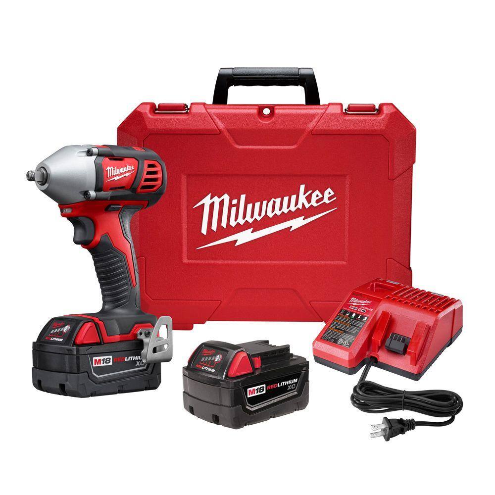 Milwaukee M18 18V Lithium-Ion Cordless 3/8 in. Impact Wrench W/ Friction  Ring Kit W/(2) 3.0Ah Batteries, Charger, Hard Case 2658-22 The Home Depot