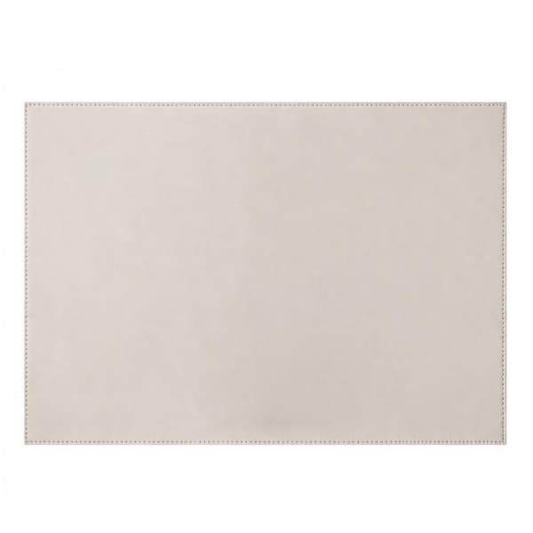 12 in. x 17 in. Cream White Faux Leather Vinyl Placemats, Waterproof Heat-Resistant, Set of 6 for Dining Tables