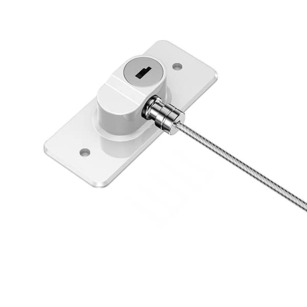 Multi-Fuctional Door Lock with Adhesive Latch and Key in Silver(2 Pack)