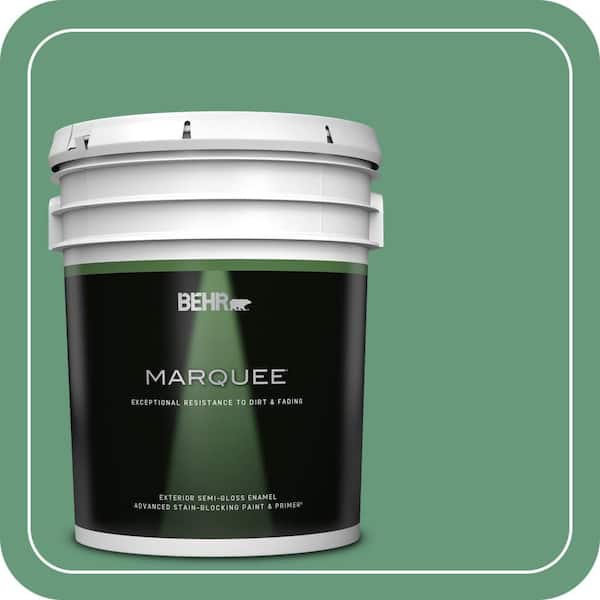 BEHR MARQUEE 5 gal. #470D-5 Herbal Semi-Gloss Enamel Exterior Paint & Primer