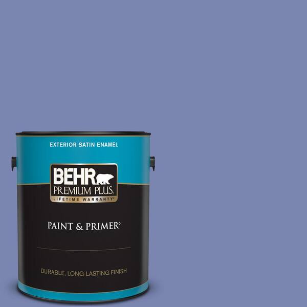 BEHR PREMIUM PLUS 1 gal. #610B-5 Corsican Purple Satin Enamel Exterior Paint & Primer