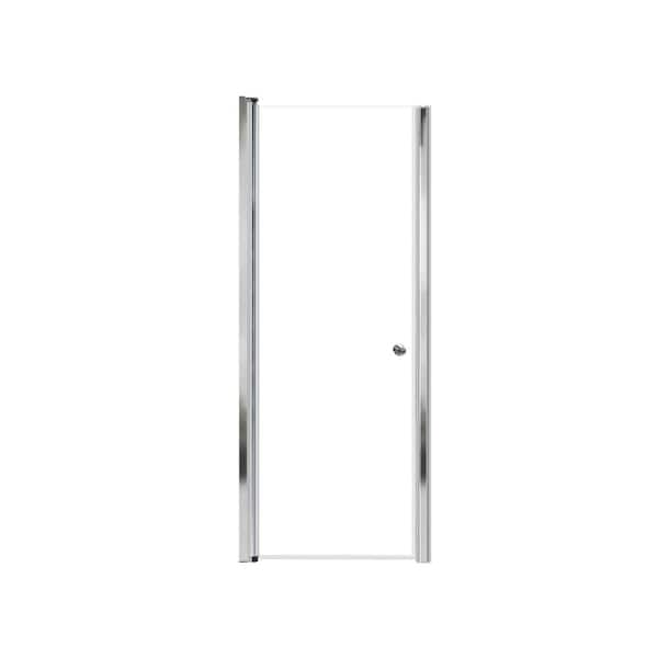 Transolid Lyna 27 in. W x 70 in. H Pivot Frameless Shower Door in Polished Chrome with Clear Glass