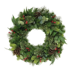 24 in. Decorated Artificial Christmas Wreath with 120 Tips in Green