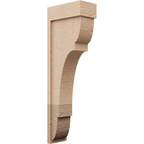 Ekena Millwork 5 in. x 30 in. x 10 in. Thin Bryant Rough Cedar Woodgrain TimberThane Corbel, Primed Tan