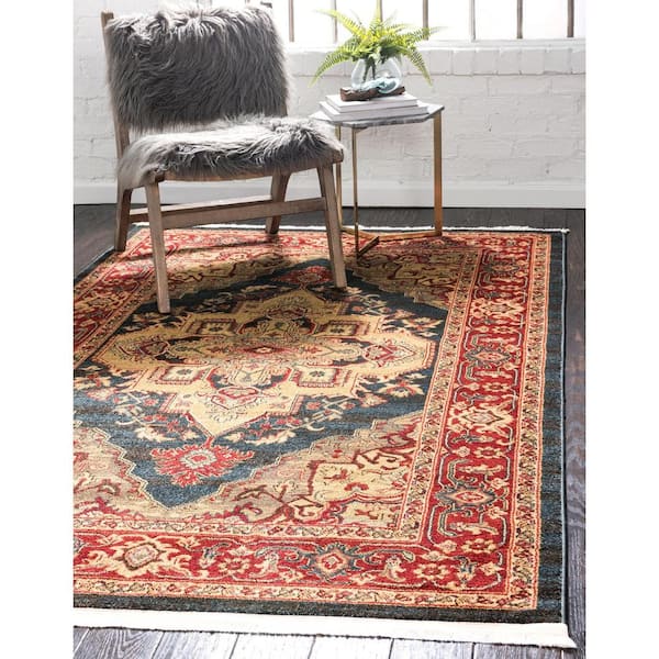 Sahand Arsaces Navy Blue 9' 0 x 12' 0 Area Rug