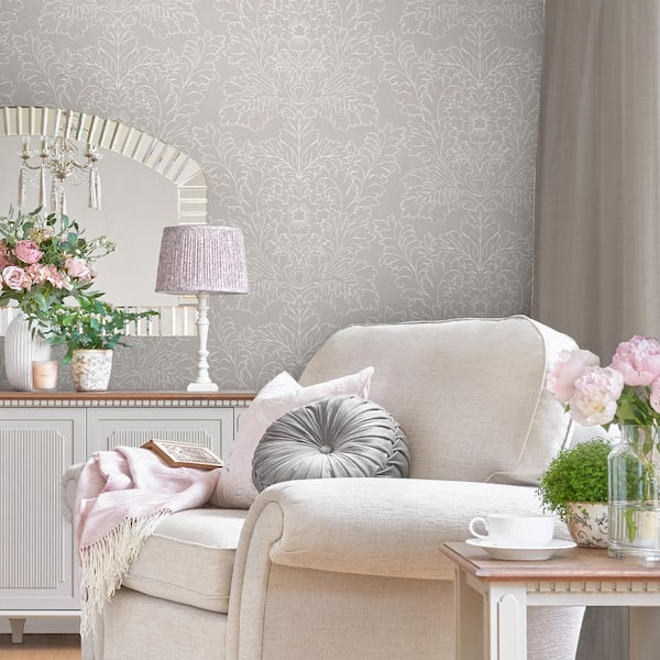 Zion Metallic Wallpaper in Grey and Gold - Wallpaper from I Love