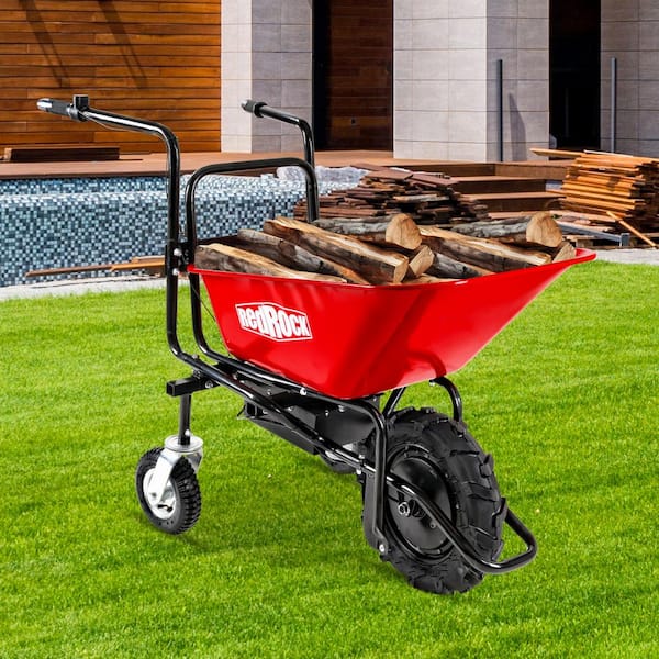 2.6 cu. ft. Plastic Electric Garden Cart Electric Wheelbarrow with 24v 500w Brushless Motor System