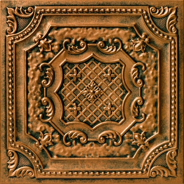 Bijou and Bee Bee Antique Bronze 1.6 ft. x 1.6 ft. Decorative Foam Glue Up Ceiling Tile (259.2 sq. ft. /case)