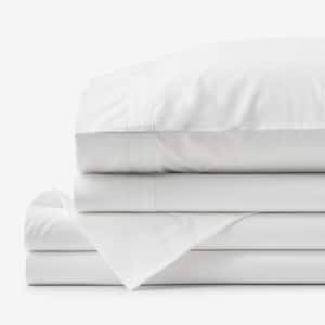 Legends Hotel Supima Contrast Border Percale White King Sheet Set