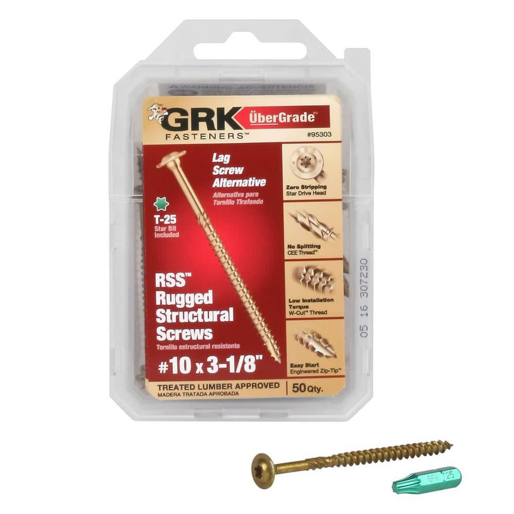 GRK Fasteners #10 X 3-1/8 In. Star Drive Low Profile Washer Head RSS ...