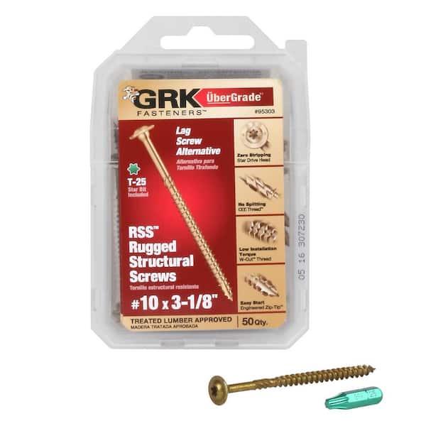 GRK Fasteners #10 x 3-1/8 in. Star Drive Low Profile Washer Head RSS Structural Alternative Lag Wood Screw (50-Packs)