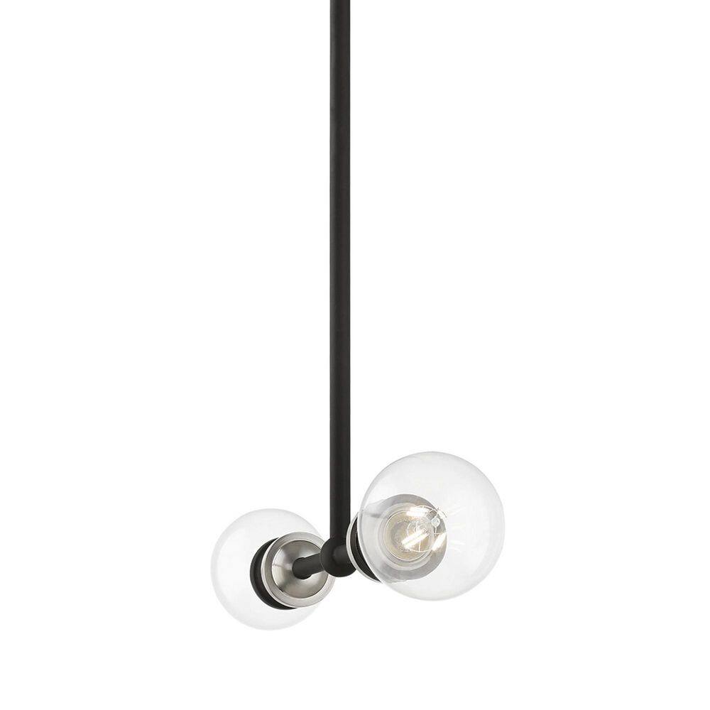 Lansdale Contemporary Black and Brushed Nickel 2-Light Linear Chandelier