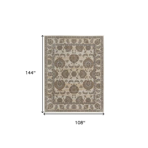 9 ft. x 12 ft. Tan, Ivory Solid Color Area Rug