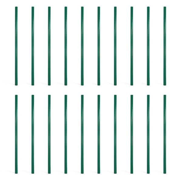 Green Galvanized 2-3/8 in. x 2-3/8 in. x 6 ft. Steel Corner Chain Link Fence Terminal Post (20-Pack)