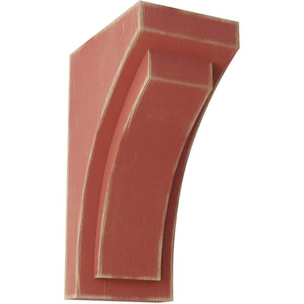 Ekena Millwork 2-1/2 in. x 6 in. x 3-3/4 in. Salvage Red Mini Felix Wood Vintage Decor Corbel