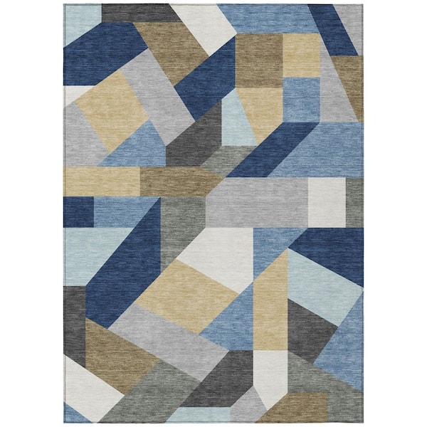 Chantille Machine Washable Indoor/Outdoor Abstract ACN2893 Navy 5 ft. x 7 ft. 6 in. Area Rug