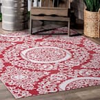 Nuu Garden Gray and White 6 x 9 ft. Moroccan Polypropylene Indoor/Outdoor Area Rug