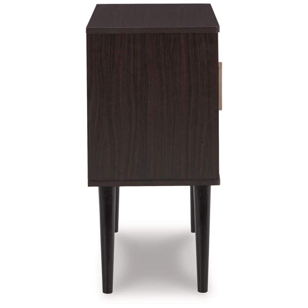Dark Brown Mid Century Modern Accent Cabinet with Adjustable Shelves