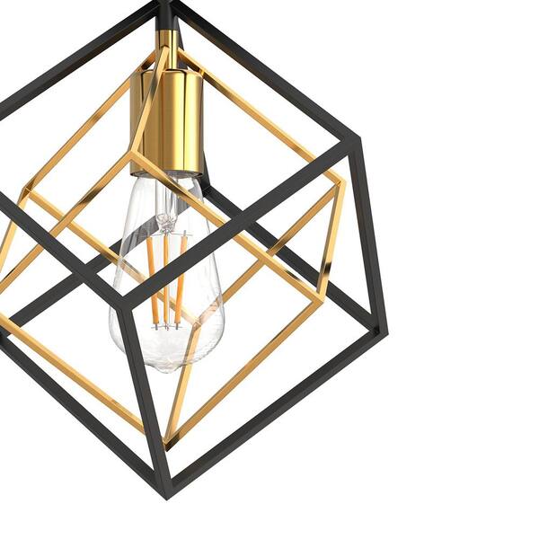 Emeritpro 8.8 in. Geometric 1-Light Semi Flush Mount Ceiling Light