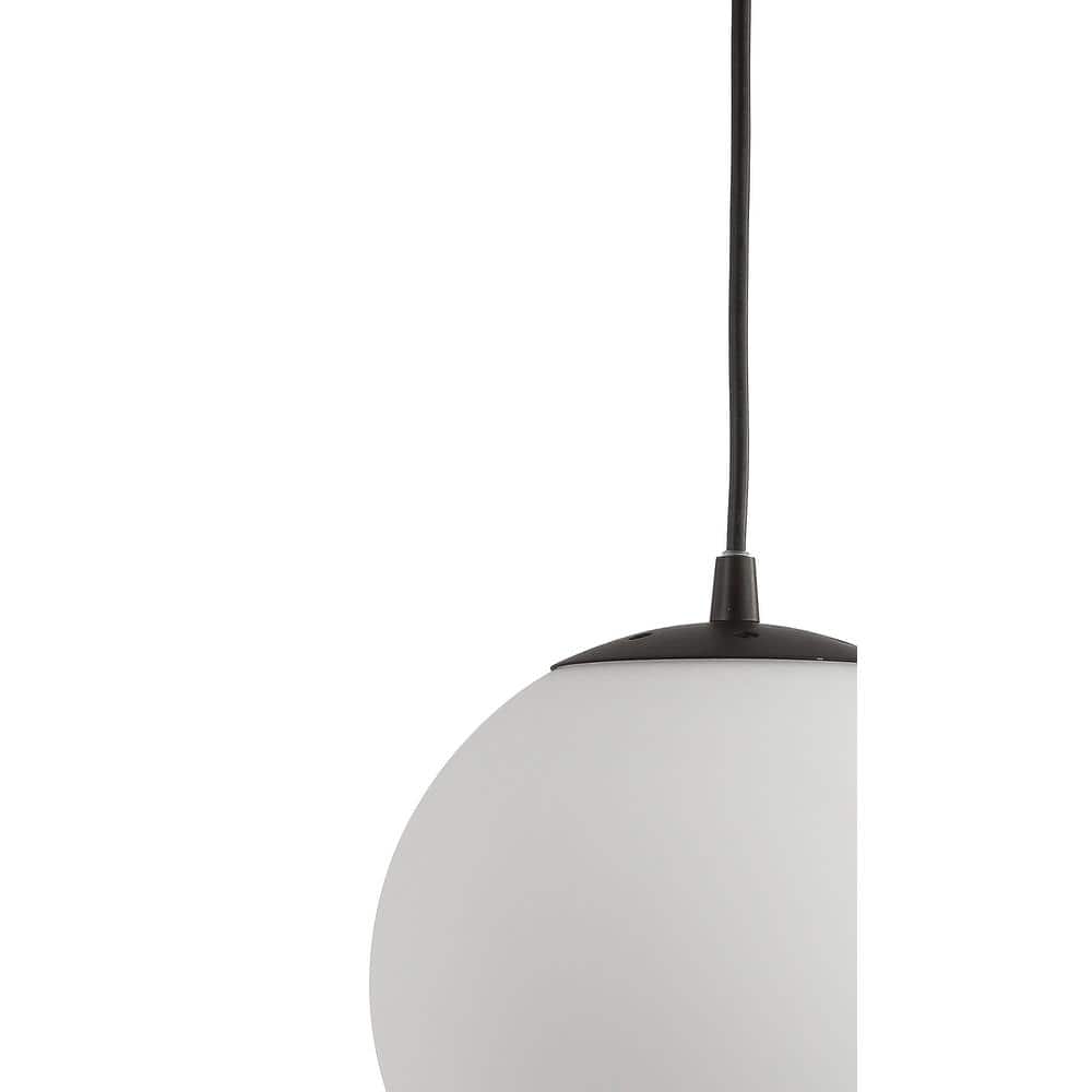 Bleecker Modern Globe LED Pendant Light in White/Oil Rubbed Bronze